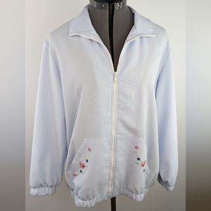 Vintage 90s Blair JACKET Lightweight Floral Zip Up Women's MEDIUM PT